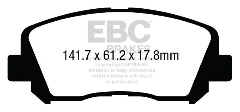 EBC 15+ Chrysler 200 2.4 Yellowstuff Front Brake Pads