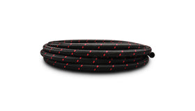 Vibrant -12 AN Two-Tone Black/Red Nylon Braided Flex Hose (10 foot roll)