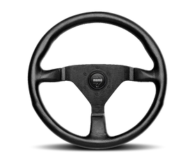 Momo Montecarlo Steering Wheel 350 mm - Black Leather/Red Stitch/Black Spokes