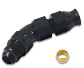 Vibrant 45 Degree 3/8in Tube to Male -6AN Flare Adapter w/ Olive Inserts - 0