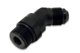 Vibrant -10AN Male to Male -8AN Straight Cut 45 Degree Adapter Fitting - Anodized Black - 0