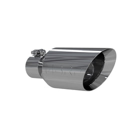 MBRP Universal Tip 4.5 O.D. Dual Walled Angled Rolled End 2.5 Inlet 12in Length - T304 - 0