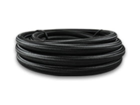 Vibrant -6 AN Black Nylon Braided Flex Hose w/PTFE Liner (150ft Roll) - 0