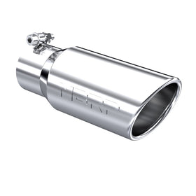 MBRP Universal Tip 4in OD 3in Inlet 10in Length Angled Rolled End T304 - 0