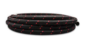 Vibrant -8 AN Two-Tone Black/Red Nylon Braided Flex Hose (2 foot roll) - 0