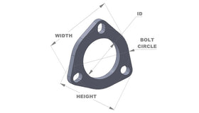Vibrant 3-Bolt T304 SS Exhaust Flanges (2.5in I.D.) - 5 Flange Bulk Pack - 0