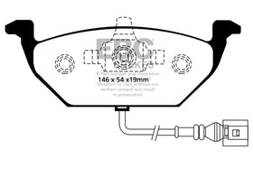 EBC 00-05 Volkswagen Beetle 2.0 Yellowstuff Front Brake Pads - 0