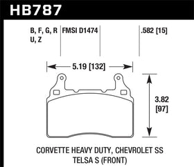 Hawk 15-17 Chevy Corvette Performance Ceramic Street Front Brake Pads - 0