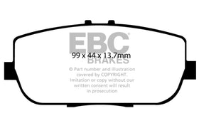 EBC 06-15 Mazda Miata MX5 2.0 Yellowstuff Rear Brake Pads - 0