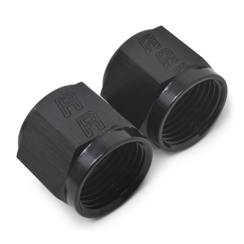 Russell Performance -6 AN Tube Nuts 3/8in dia. (Black) (2 pcs.)