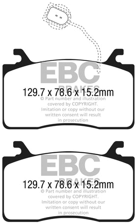 EBC 2016+ Alfa Romeo Guilia 2.0T Yellowstuff Front Brake Pads - 0