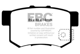 EBC 97 Acura CL 2.2 Yellowstuff Rear Brake Pads - 0