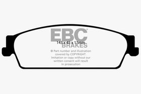 EBC 09-14 Cadillac Escalade 6.0 Hybrid Yellowstuff Rear Brake Pads - 0