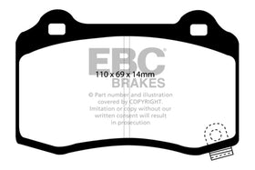 EBC 15+ Cadillac CTS 3.6 Twin Turbo Redstuff Rear Brake Pads - 0