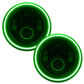 Oracle 7in High Powered LED Headlights - Black Bezel - Green - 0