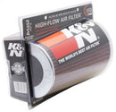 K&N Universal Air Filter Chrome Round Tapered Red - 4in Flange ID x 1.125in Flange Length x 9.5in H-6