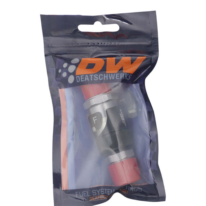 DeatschWerks 10AN Male Flare Quick Disconnect Dry Break Fitting - 2 Pieces Anodized Matte Black - 0