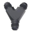 DeatschWerks 8AN Male Flare to 8AN Male Flare to 8AN Male Flare Y Fitting - Anodized Matte Black-1