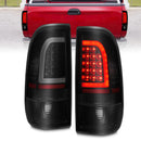 ANZO 1997-2003 Ford F-150 LED Tail Lights w/ Light Bar Black Housing Smoke Lens-1