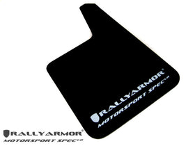 Rally Armor Universal Fit (No Hardware) Motorsport Spec Red UR Mud Flap w/ White Logo - 0
