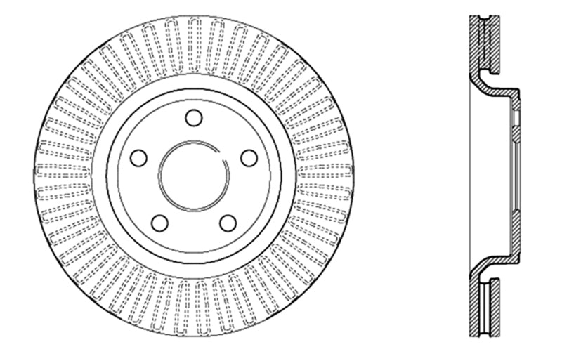 StopTech Drilled Sport Brake Rotor 11-17 Jeep Grand Cherokee (Excluding SRT8) - 0