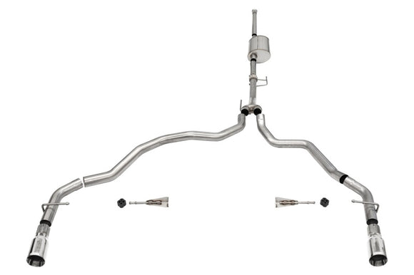Corsa 2021-2025 Ford F-150 SuperCrew/6.5in Bed 3.5L V6 Sport Cat-Back Dual Rear Exit-Polished