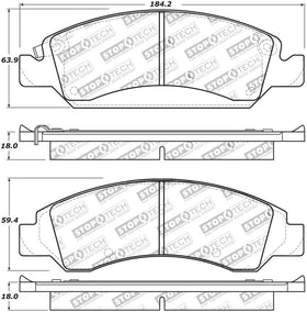 StopTech 08-17 Cadillac Escalade Street Performance Front Brake Pads - 0