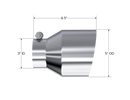 MBRP Universal T304 Stainless Steel Tip, 3in ID / 5in OD Out / 6.5in Length / Angle Cut  Single Wall-2