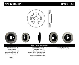 Stoptech 07 Lexus ES350 / 09 Pontiac Vibe / 09 Toyota Matrix Front CRYO-STOP Brake Rotor - 0