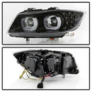 Spyder 09-12 BMW E90 3-Series 4DR HID w/ AFS Only - LED Turn - Black - PRO-YD-BMWE9009-AFSHID-BK-2