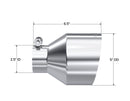 MBRP Universal T304 Stainless Steel Tip 2.5in ID / 5in OD Out / 6.5in Length Angle Cut Single Wall-4