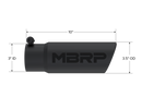 MBRP Universal Tip 3-1/2in O.D. Angled Rolled End - 3in ID Inlet 10in Length - Black-3