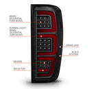 ANZO 19-23 GMC Sierra 1500/2500HD/3500HD Smoke Black Replacement Full LED Bar Tail Light-2