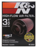 K&N Universal Rubber Filter 3 1/2inch ID FLG / 6inch Base / 4-5/8inch Top / 6inch Height-8