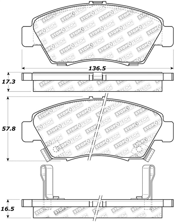 StopTech Street Touring 02-06 Acura RSX Type S / 93-95 Civic Coupe / 04-05 Civic Si