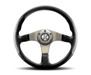 Momo Tuner Steering Wheel 350 mm - Black Leather/Red Stitch/Black Spokes-1