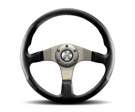 Momo Tuner Steering Wheel 350 mm - Black Leather/Red Stitch/Black Spokes