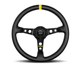 Momo MOD07 Steering Wheel 350 mm -  Black Leather/Black Spokes/1 Stripe