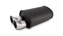 Vibrant Streetpower Flat Blk Muffler 9.5x6.75x15in Body Inlet ID 3in Tip OD 3in w/Dual DTM Tips-1