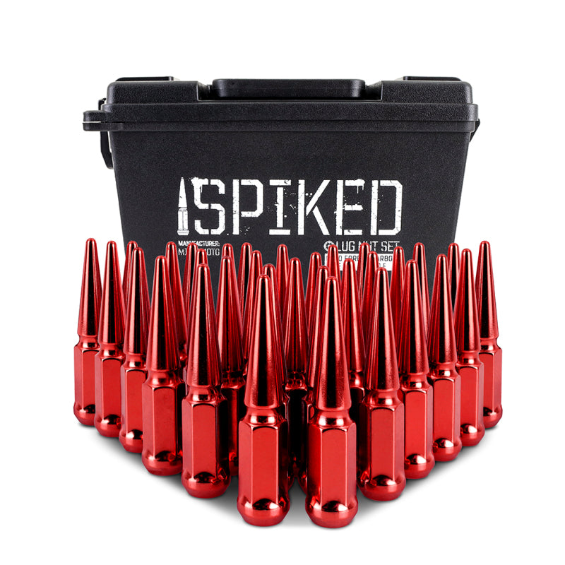 Mishimoto Mishimoto Steel Spiked Lug Nuts M14 x 1.5 32pc Set Red - 0