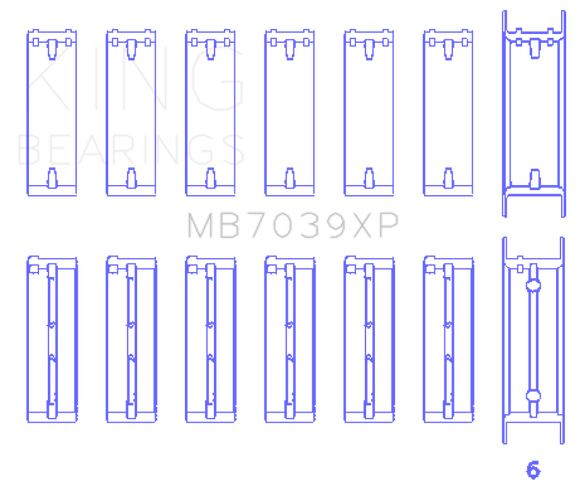 King Engine Bearings BMW M20/M50 2.0L/2.5L/2.7L Performance Main Bearing Set - Size STDX