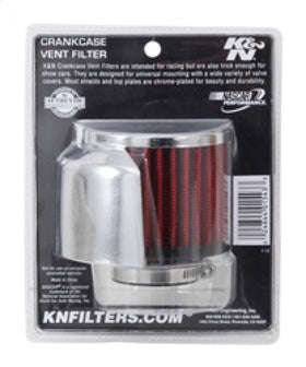 K&N 1.375in Flange ID x 3in OD x 2.5in Height Clamp On Crankcase Vent Filter - 0