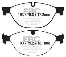 EBC 13+ Jaguar F-Type (Cast Iron Only) 3.0 Supercharged (380) Perf Pkg Redstuff Front Brake Pads - 0