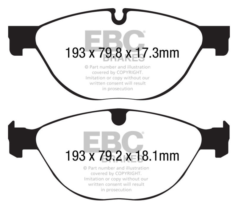 EBC 13+ Jaguar F-Type (Cast Iron Only) 3.0 Supercharged (380) Perf Pkg Redstuff Front Brake Pads - 0