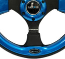 NRG Reinforced Steering Wheel (320mm) Blk w/Blue Trim-1