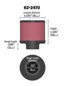 K&N .315/.431 Flange 1 3/8 inch OD 1.5 inch H Clamp On Crankcase Vent Filter-7