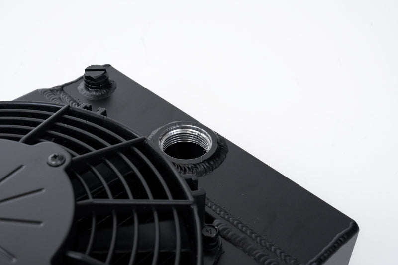 CSF Universal Drag Race / Tuck Radiator w/9in Spal Fan - 10.5in H x 10in L x 3.6in W - Black - 0