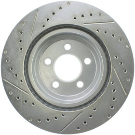 StopTech Select Sport 10-14 Dodge Challenger Drilled and Slotted Front Left Brake Rotor - 0