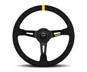 Momo MOD08 Steering Wheel 350 mm -  Black Suede/Black Spokes/1 Stripe