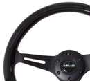 NRG Classic Wood Grain Steering Wheel (350mm) Black Paint Grip w/Black 3-Spoke Center-1